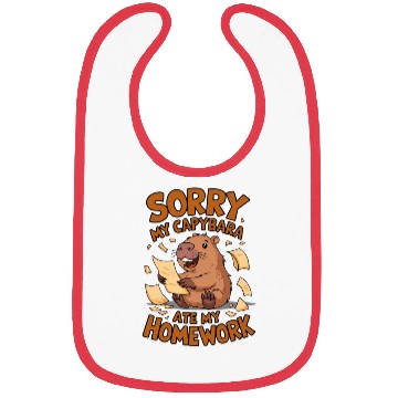 Discover Sorry my capybara ate my homework Bibs