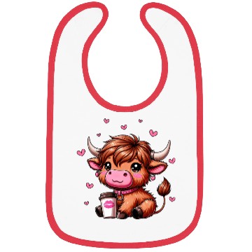 Discover Highland Cow Valentines Bibs