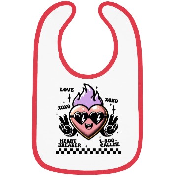 Discover Valentines Day, Valentine Retro Bibs