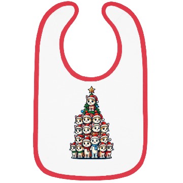 Discover Christmas Cats Christmas Tree Fun Bibs