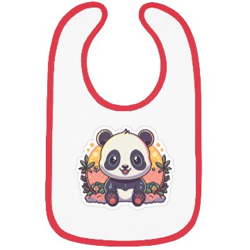 Discover Cute Panda Fantasy Illustration Minimalist Panda Bibs