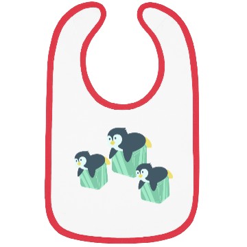 Discover "Adorable Penguin Family on Ice Cubes" Bibs