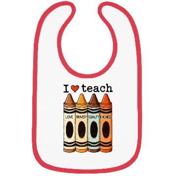 Discover I Love Teach Bravery Equality Kindness Teacher Bibs