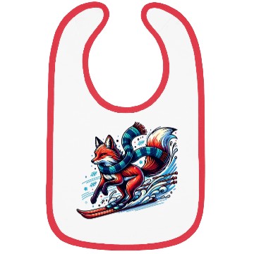 Discover Fox Skiing Adventure in Winter Wonderland Bibs