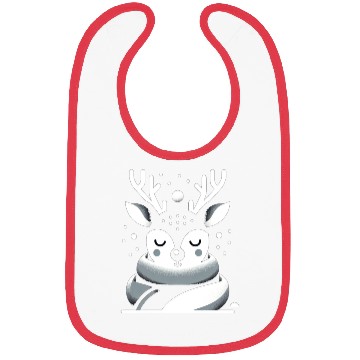 Discover Winter Serenity Deer Illustration Bibs