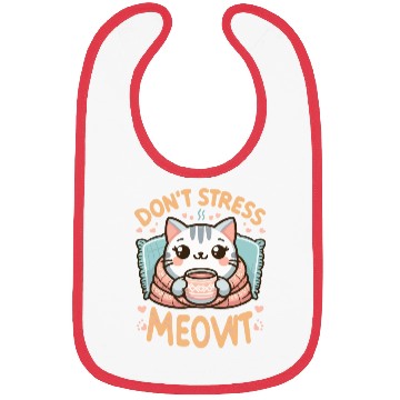 Discover gift idea funny quote relaxation design kawaii cat Bibs