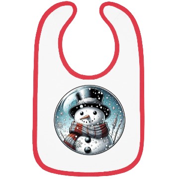 Discover Christmas Snowman with Scarf and Top Hat Bibs