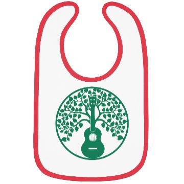 Discover ukulele tree mandala green Bibs
