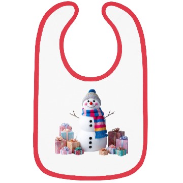 Discover "Festive Snowman Bibs – Pastel Winter Charm
