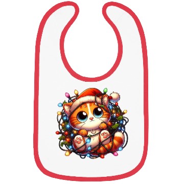 Discover Whimsical Cat’s Christmas Lights Adventure Bibs