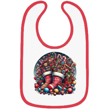 Discover Overflowing Christmas Stockings of Joy Bibs