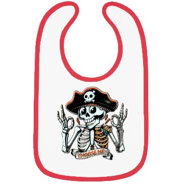Discover pirate skeleton, choose me Bibs