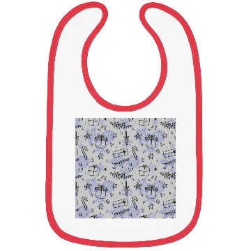 Discover Elegant Blue Christmas Pattern Bibs