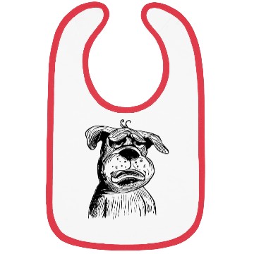 Discover Grumpy Bulldog Illustration - Funny Dog Design Bibs
