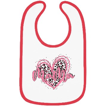 Discover Heart Mama Valentines Pink Leopard Bibs