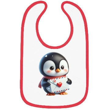 Discover Penguin Valentine Mail with Heart Bibs