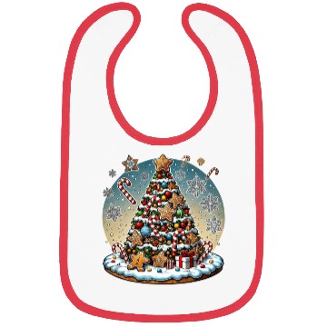Discover Gingerbread Candy Cane Christmas Tree Bibs