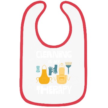Discover Cleaning Is My Therapy Fun Graphic for Cleaners Bibs