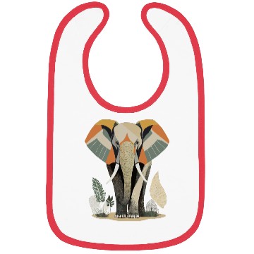 Discover Geometric Elephant Nature Scene Bibs