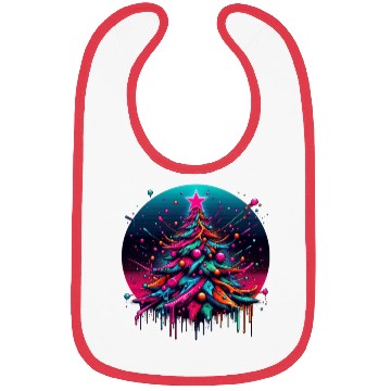 Discover Neon Graffiti Christmas Tree with Bold Spray Paint Bibs