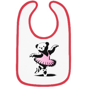 Discover cute teddy bear in pink ballet dress Bibs