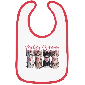 Discover My Cat is my Valentine Bibs