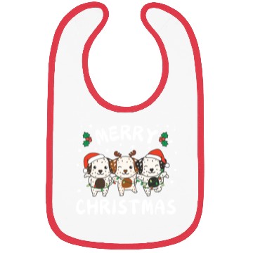 Discover Merry Christmas Cute Dalmatian Festive Lights Bibs