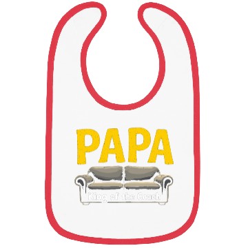 Discover Papa King Of The Couch Funny Dad Saying Fathers Bibs