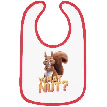 Discover Cute Squirrel Holding Acorn What Nut for Squirre Bibs