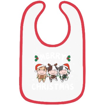 Discover Merry Christmas Cute Cow Festive Lights Cow Bibs