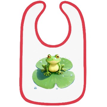 Discover Cheerful Frog on Lily Pad Bibs