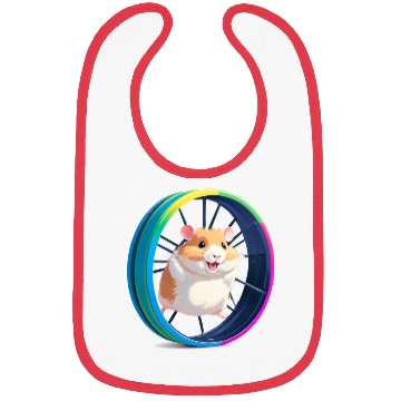 Discover Happy Hamster on Exercise Wheel Bibs