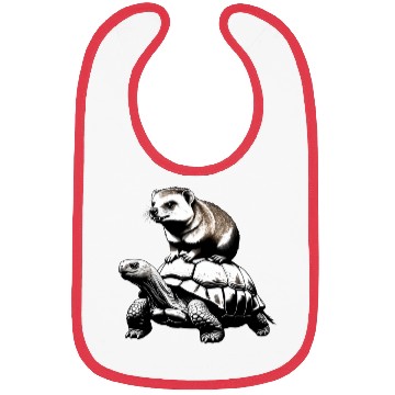 Discover Funny Hyrax Riding a Turtle - Unique and Hilarious Bibs