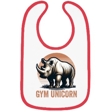 Discover Gym Unicorn Rhino Rhinoceros Safari Vintage Bibs