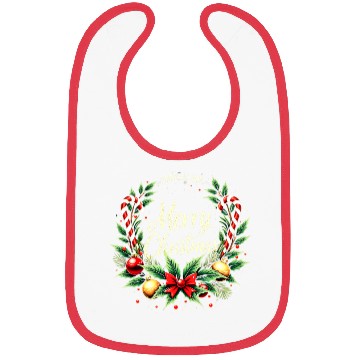 Discover Spread Joy - Festive Merry Christmas Wreath Bibs