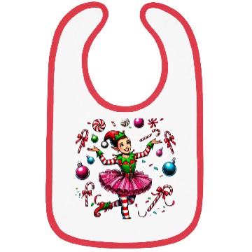 Discover Juggling Elf: Tutu, Ornaments & Candy Cane Confet Bibs