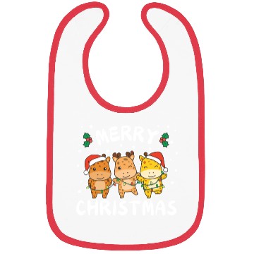 Discover Merry Christmas Cute Giraffe Festive Lights Bibs