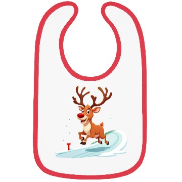 Discover Joyful Reindeer Dashing to Santa's House Bibs