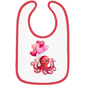 Discover Octopus With Heart Balloons Valentines Day Octopus Bibs
