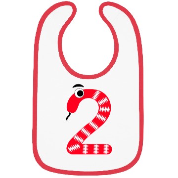 Discover Whimsical Red Snake Number 2 Design Bibs