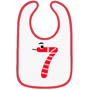 Discover Playful Red Number Seven Graphic Bibs