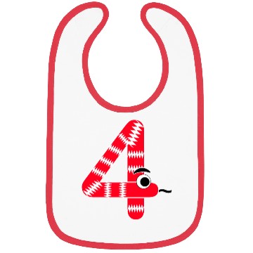 Discover Festive Red Snake Number Four Design Bibs