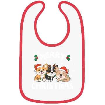 Discover Merry Christmas Cute Corgi Festive Lights Corgi Bibs