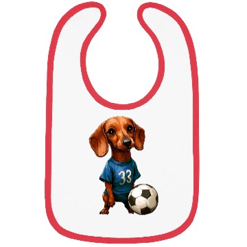 Discover Soccer dachshund blue Bibs