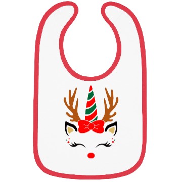 Discover Reindeer unicorn, Christmas Bibs