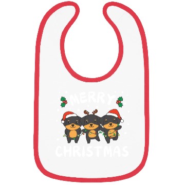 Discover Merry Christmas Cute Rottweiler Festive Lights Bibs