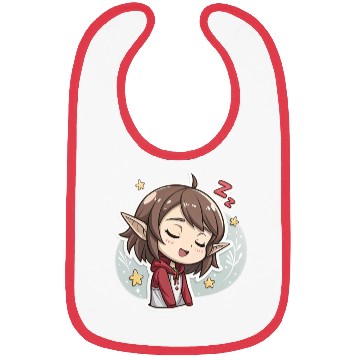 Discover Adorable Sleepy Elf Art Print for Cozy Comfort Bibs