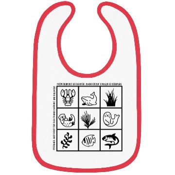 Discover sea animal biodiversity print Bibs