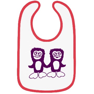 Discover Two Penguins Team 2 Friends Confused Hands Holding Bibs