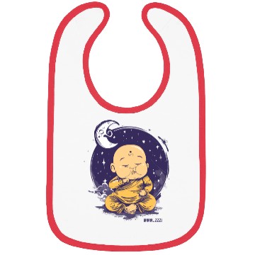 Discover Sleepy Baby Buddha with Moon and Stars Bibs